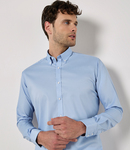 Kustom Kit Slim Fit Stretch Long Sleeve Oxford Shirt